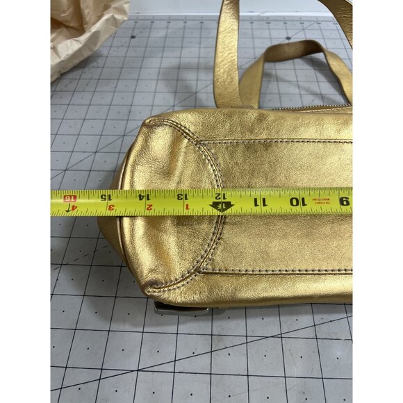 Michael Kors Gold Metallic Double Handle Buckle Handbag Purse VG++ - Picture 8 of 9